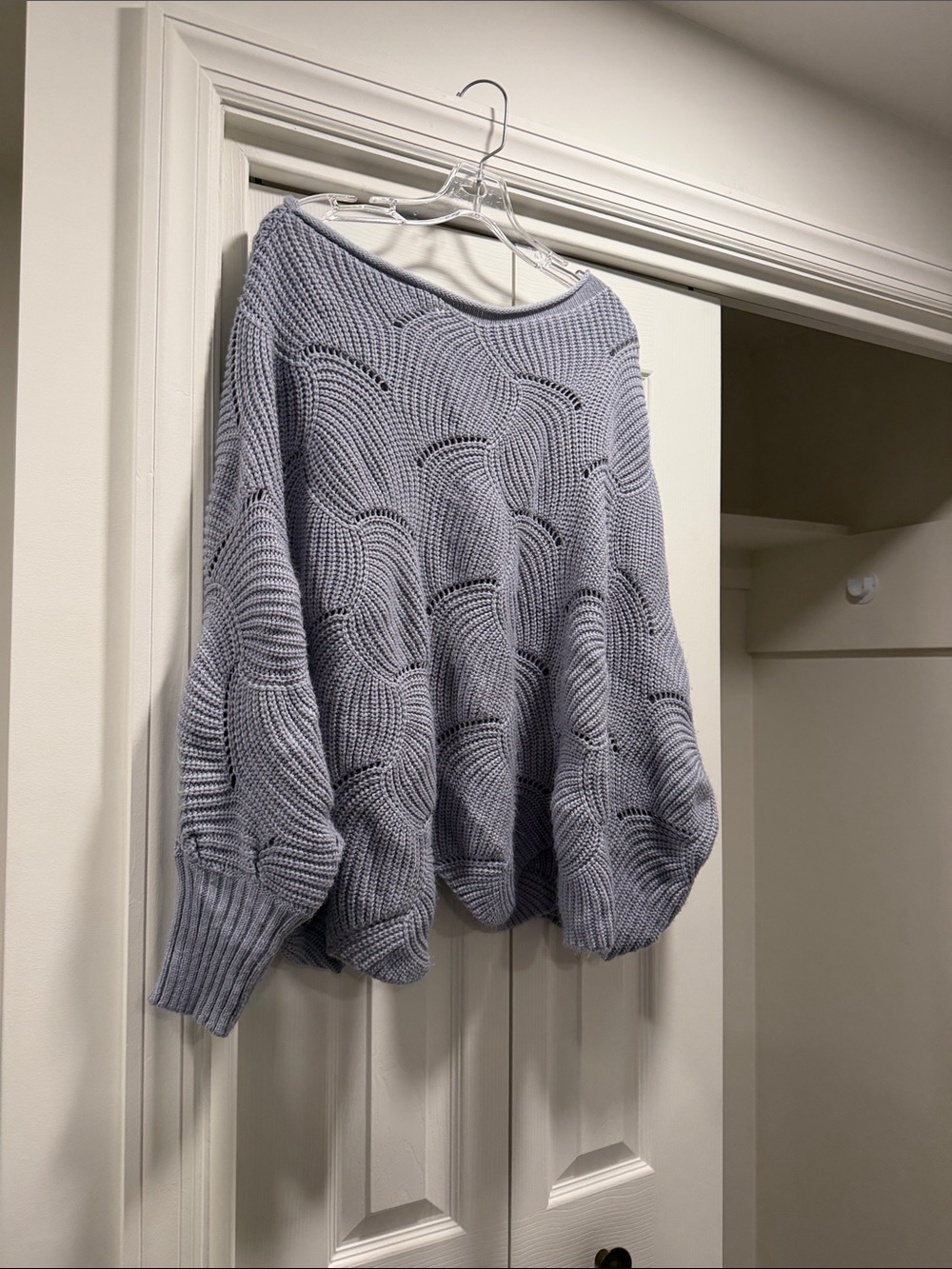 Off-Shoulder Lavender Knit Sweater - Cozy Draped Fit